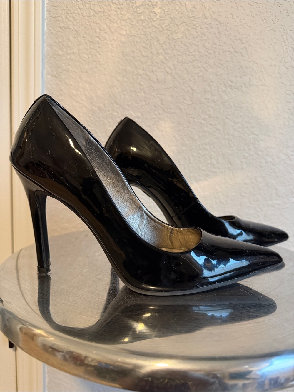 Sam & Libby Black Patent Pointed Toe Stilettos